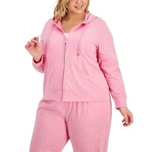 ID IDEOLOGY Women's Essentials Performance Zip Jacket Hooded 3X Candy Pink NWT